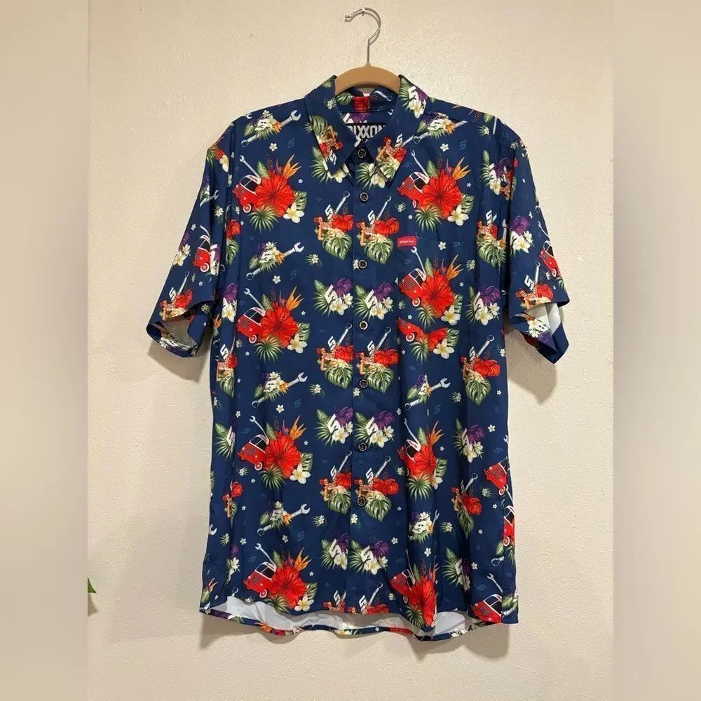 Dixxon x Snap-On Tools Limited Edition Hawaiian Shirt Hula Girl Floral Large